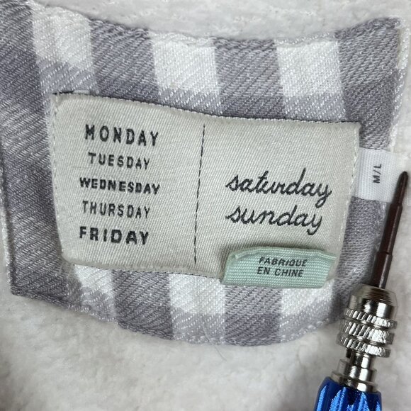Anthropologie Saturday Sunday Womens Country Gal Plaid Terry Robe Sz M/L - Picture 4 of 7